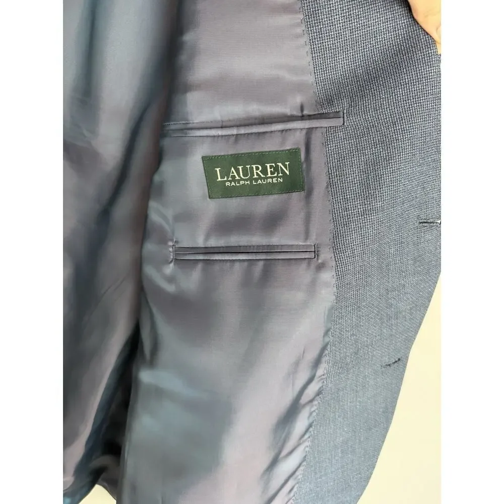 Lauren Ralph Lauren Blazer 48R Silk Wool Blue Sport Coat Classic